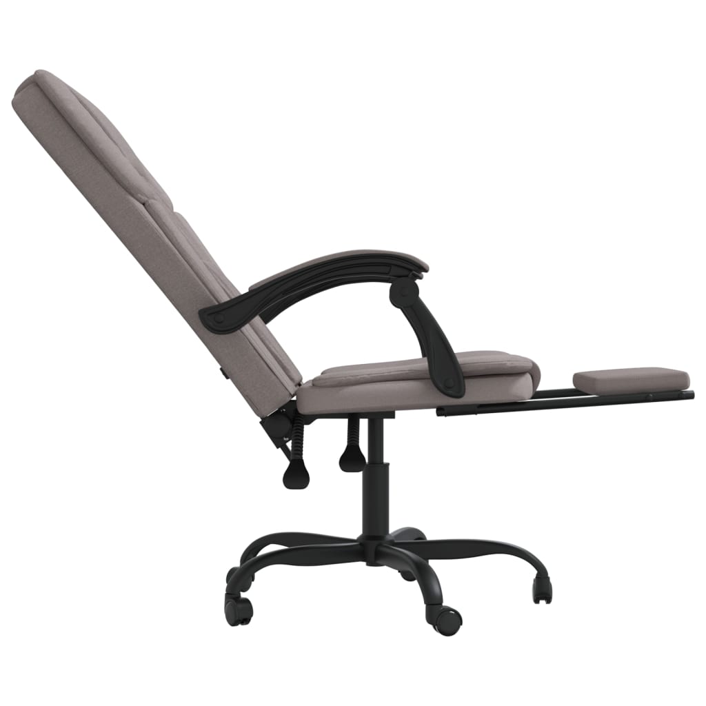 Office Chair with Reclining Function Taupe Fabric
