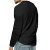 Nueva Camiseta de Manga Larga para Hombre Primavera y Otoño Base Ajustada Botón Cuello en V
