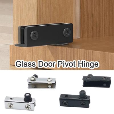 2Pcs No Punching Glass Door Pivot Hinge Mirror Support Cabinet Clamp Hinge Cupboard