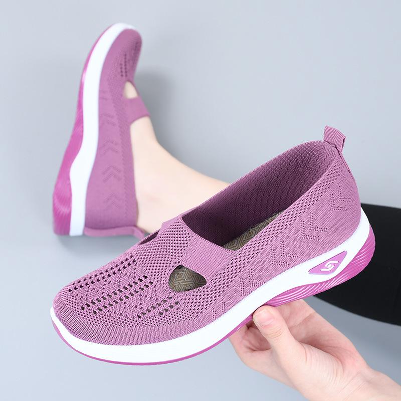 Summer Women's Anti-Slip Breathable Lightweight Shoes for Middle-Aged and Elderly Moms