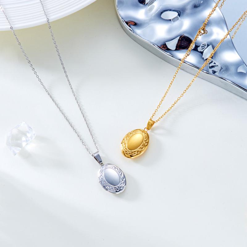 Edelstahl Aufklappbares Medaillon Anhänger Halskette Für Frauen Fotobox Herz Anhänger Kette Zirkon Kragen Schmuck Familie Liebhaber Geschenk
