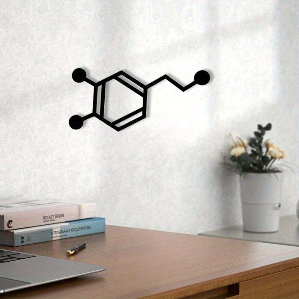 Dopamine Molecule Metal Wall Art Minimalist Neuroscience Decor for Home Office Lab