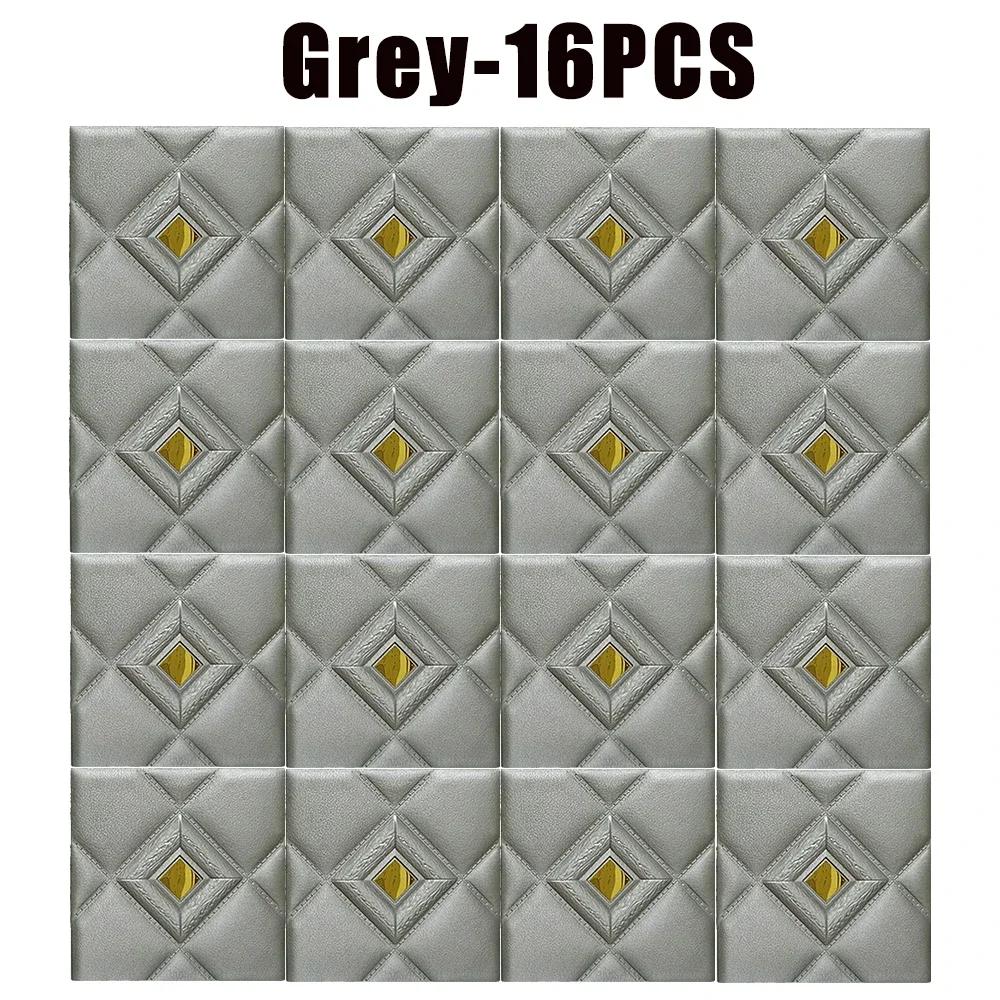 30x30CM DIY 3D Wall Panels Stickers Self Adhesive Waterproof Wallpaper Retro Sticker for Home Living Room Bathroom Decoration