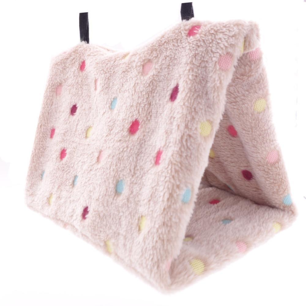 

Plush Parrot Nest House Warm Parrot Hanging Cage New Pet Bird Tent Winter S-Polka Dot