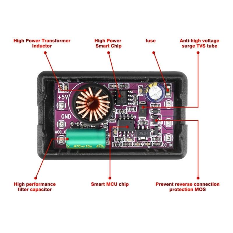 Type C Hard Wire Cable Suitable for Dashcam Navigation with Voltage Protection System Ensures Continuous Surveillances
