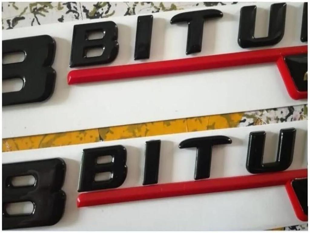 CAR STYLING 3D BITURBO 4MATIC ABS STICKER Plastic Car Trunk Fender Letters Emblems Decal Sticker for A G Badge Decals