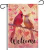Valentines Day Garden Ag 12x18 Inch Double Sided Outside Cardinal Love Hearts for Welcome Anniversary Wedding Holiday Yard SSL