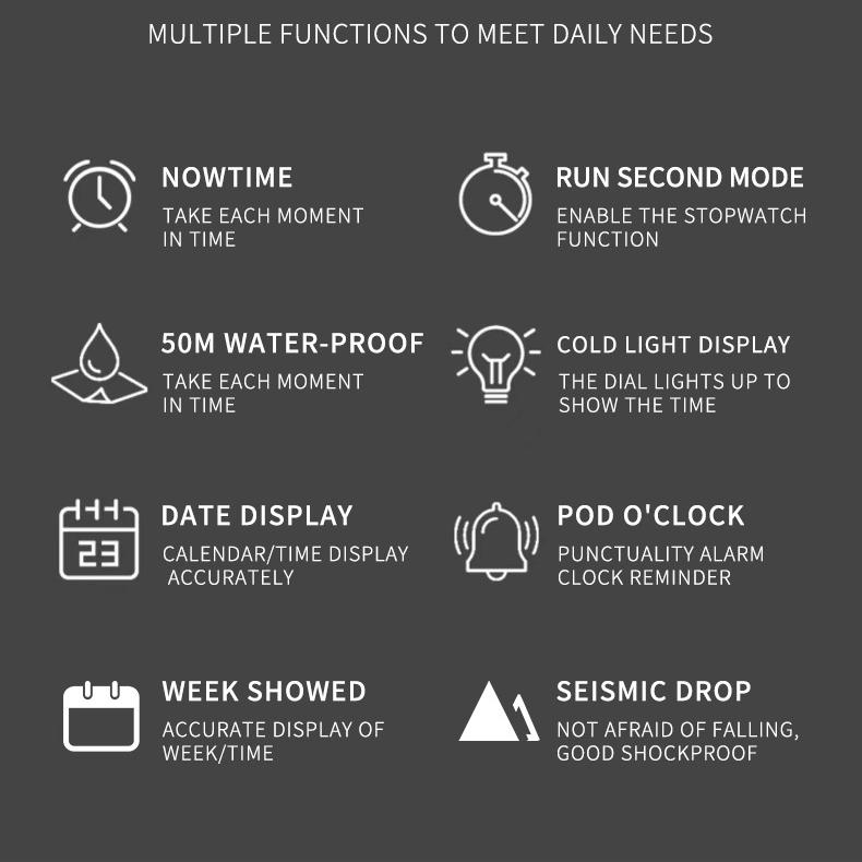 SMAEL Elektronische Uhr Coole Männer Outdoor Sport Freizeit Multifunktionale Legierung Elektronische Uhr