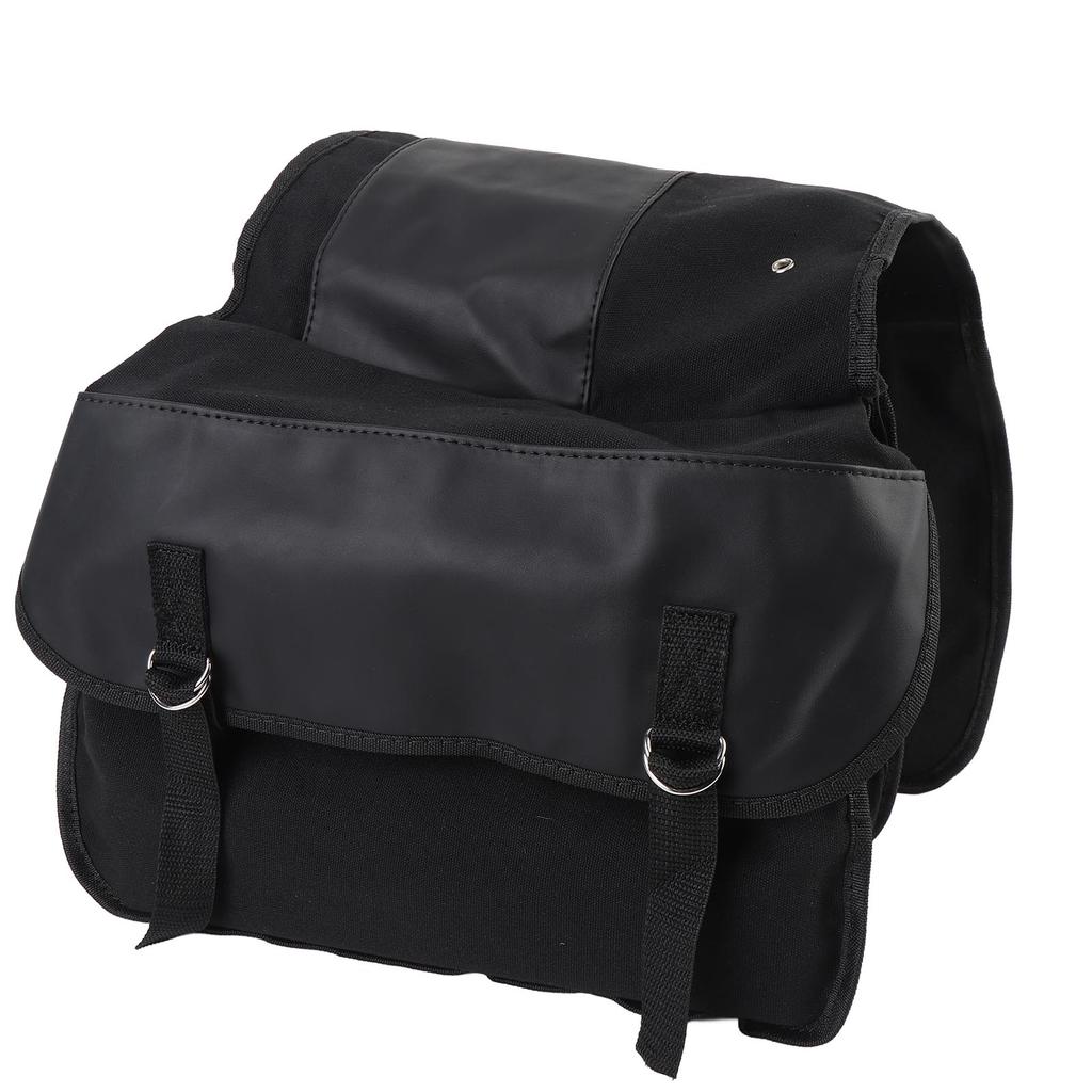 Motorcycle Saddlebags Travel Luggage Bag Waterproofing Canvas PU Leather Bike Rear Seat Bag for Cycling Traveling