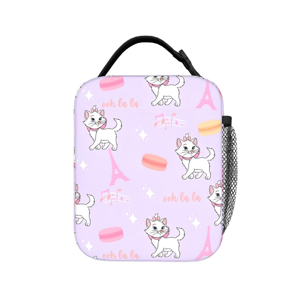 Maries Cat Insulated Lunch Bags Cooler Bag Reusable,Meal Container Cute Kitten Anime Large Tote Lunch Box Food Bag