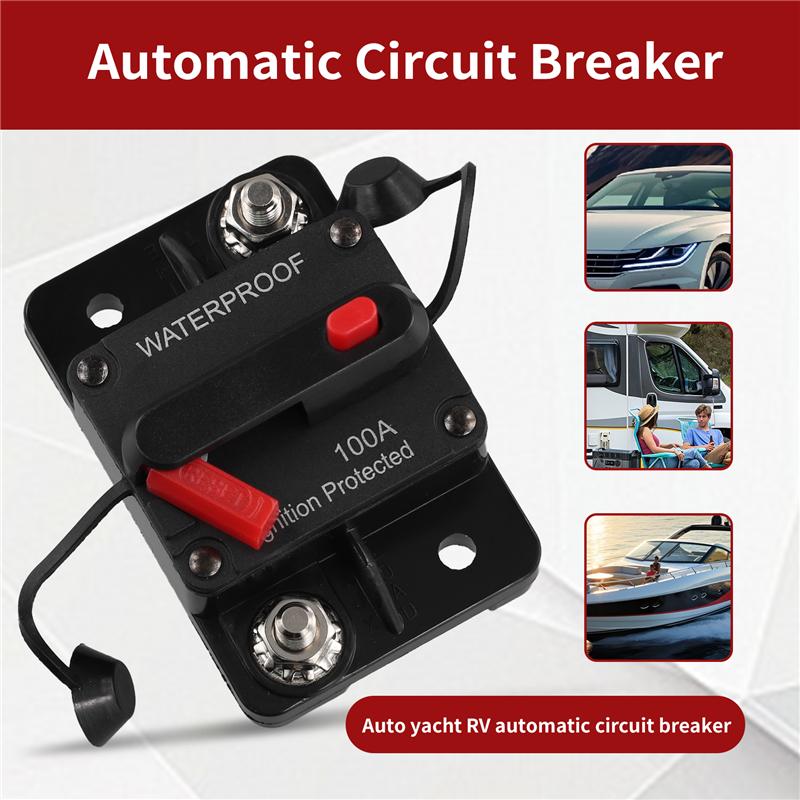 M63K-Waterproof Circuit Breaker,With Manual Reset,12V-48V DC,For Car Marine Trolling Motors Boat Power Protect