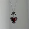 Multipurpose Love Heart Bowknot Gothic Necklace with Crosses Pendant Adjustable Length Designs Jewelry Accessory