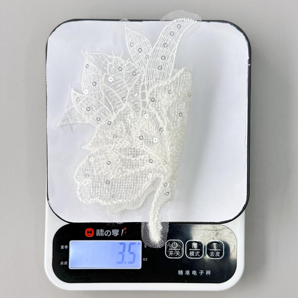 White Lace Mesh Sequin Embroidery Diy Accessories Children'S Wedding Dress Sweater Decoration Flower Cloth Sticker Clothing Accessories