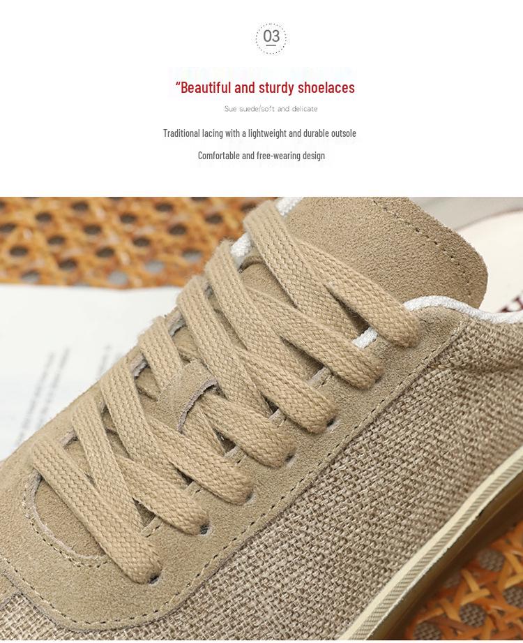 2026 Suede Cowhide Retro Men's Casual Shoes - Lightweight Linen Luxury German Trainer