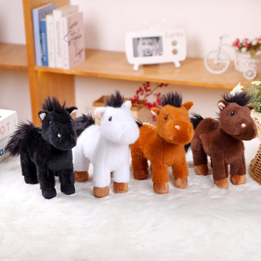 25cm Simulation Pony Doll Plush Stuffed Toys Home Decorations Decorations Cute Cartoon Pony Plush Doll Children Birthday Gift