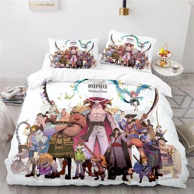 Anime ONE PIECES Bedding Set Ruffy Duvet Cover 3D Printing Quilt Cover Pillowcase Kids Boys Teenagers Bedroom Decoration