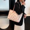 Cute Pink Butterfly Tote Bag For Daily Use Large Pu Handbag With Zipper Closure