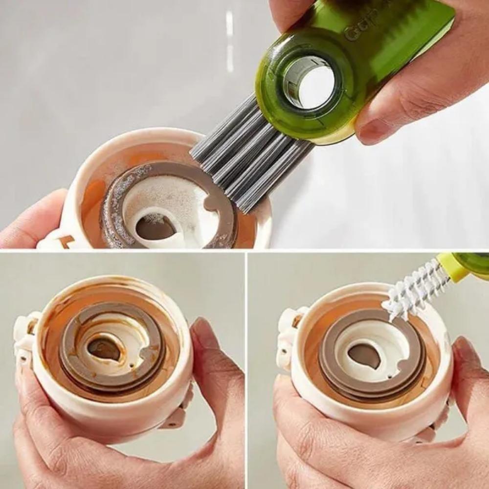 Brosse de Nettoyage Multifonctionnelle 3 en 1, Brosse de Détail pour Couvercle de Bouteille/Tasse 3 en 1, Outils Nettoyeur de Paille Multi-Fonctionnels
