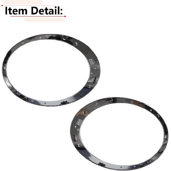 RLB-HILON Headlight Trim Ring Compatible With MINI Cooper R55 R56 R57 R58 R59 2007 2008 2009 2010 2011 2012 2013 2014 2015 Year, 1Pair Chrome