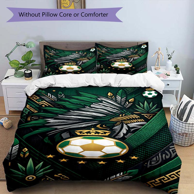 3pcs Duvet Cover Set (1*Duvet Cover + 2*Pillowcase, Without Core), Club Santos Laguna Print Bedding Set, Bedroom Decor, All‑Season, Birthday Gift