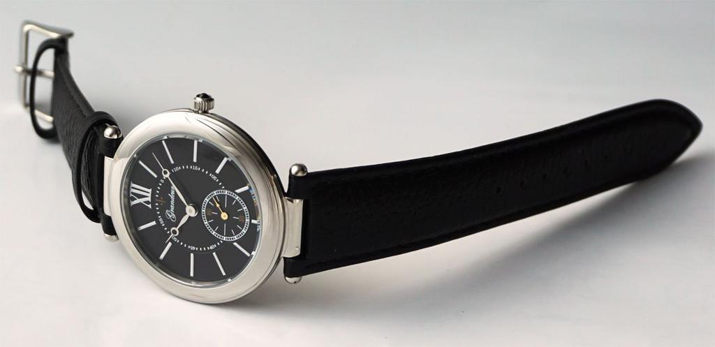 GRANDEUR Classical Small Seconds Watch GSX057W2 Black Black [Grandeur] Men's Dial/Band Color