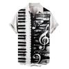 Shirts For Men Music Guitar3d Print Rock Hip Hop Tops Male Clothing Short Sleeve V-Neck Beach Shirts