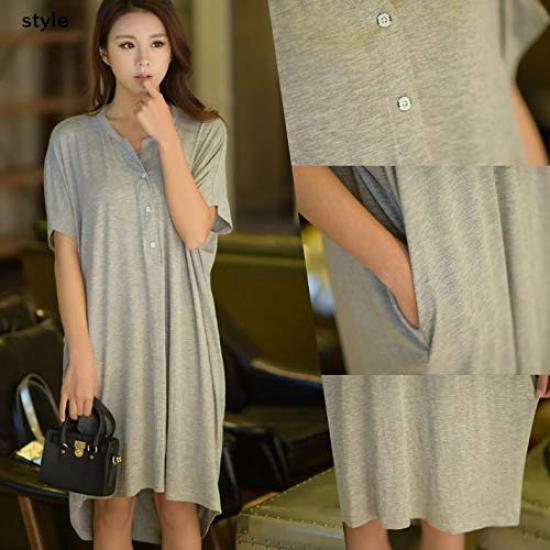 Graviditet Amning Gravid Lång Graviditetsrum Knälång Kort Öppen 1 Storlek Mörkgrön [Aika] Kläder, T-shirt, T-shirt, Klänning, Pyjamas, Kläder, Tunn,