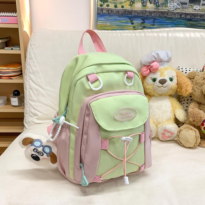 Japanese Ins Cute Contrast Schoolbag Female Junior High School Students Campus Backpack Large Capacity Leisure Travel Backpack.
