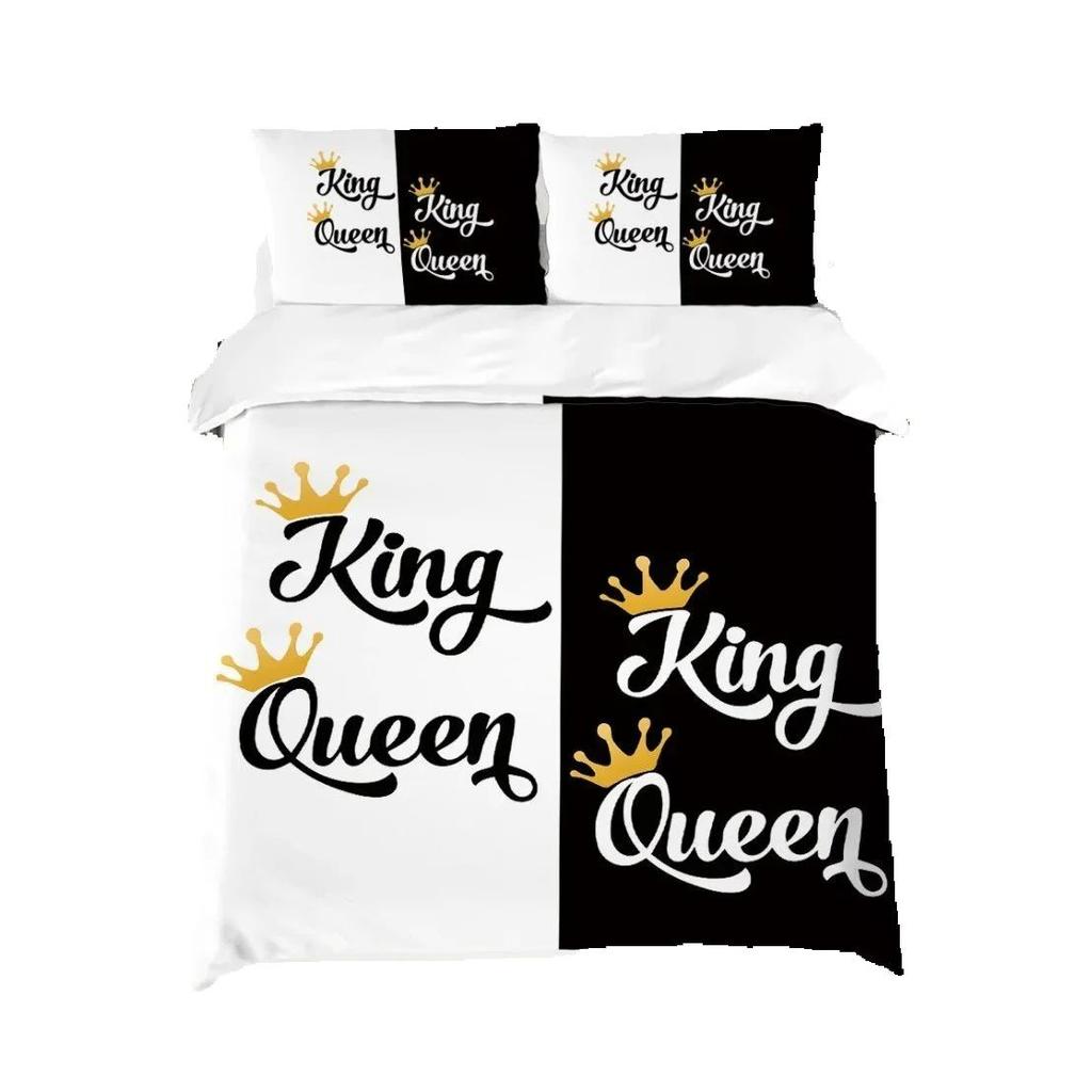 Lovers Gift Duvet Cover Set Mr Mrs bedding set Couple Romantic Valentines Day Quilt Cover Pillowcases Queen King Size 2/3 Pcs