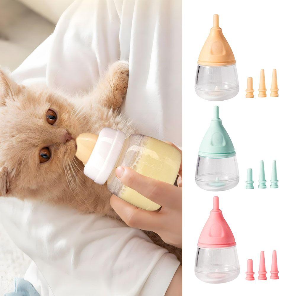 NEW Reusable Kitten Feeder Newborn Care Silicone Kitten Bottle Nipple Animal Feeding Puppy Feed Kit Foster Care