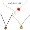 Jade Beads Safety Buckle Camellia Flower Necklace Female Temperament Long Rope Collarbone Chain Adjustable Chain Jewelry