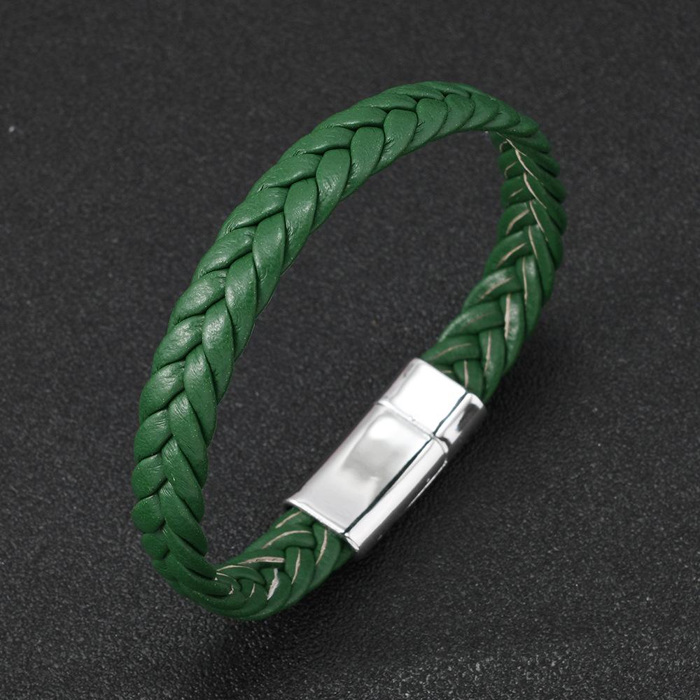 Simple Bracelet for Men Women Twist Braided Leather Minimalist Gift