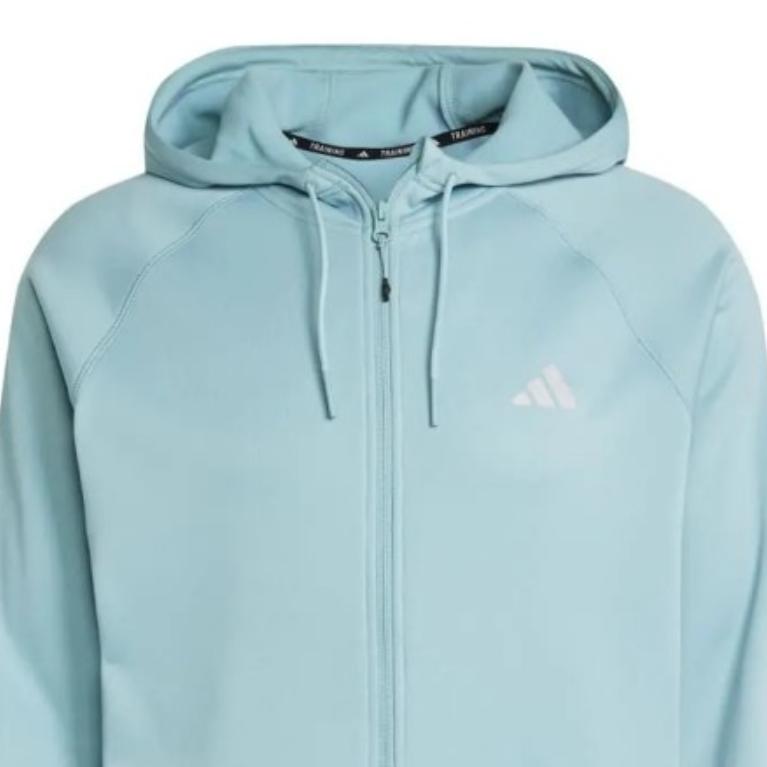 Adidas Logo Hooded Long Sleeve Jacket Men Jacket Light-Blue JE6660