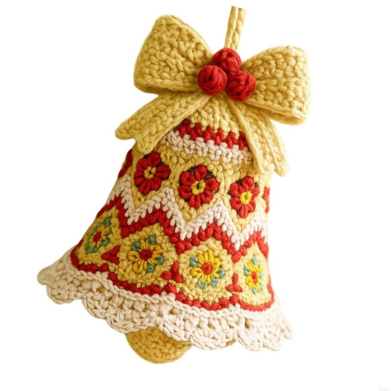 Christmas Bells Ornament Washable Soft Yarn For Car Window Display