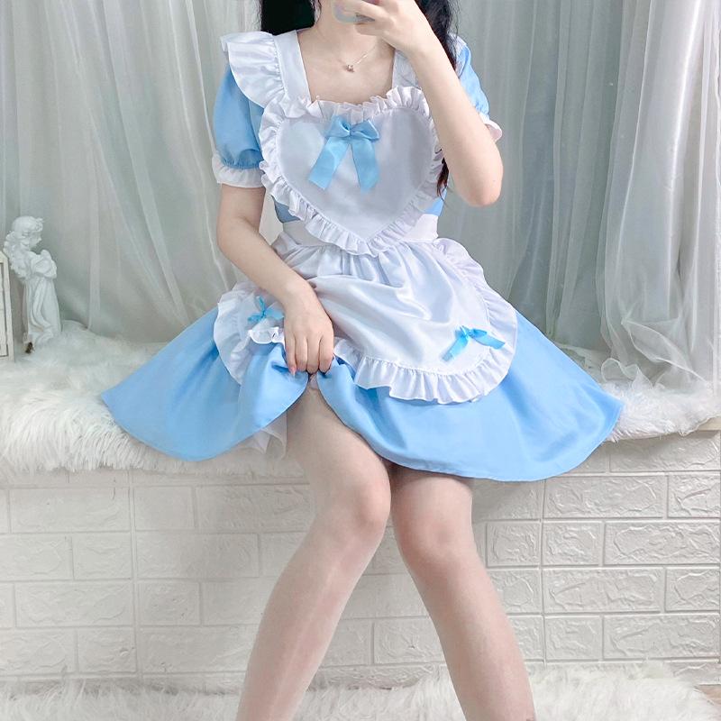 Alice Red Wine Sweetheart Lolita Cosplay Maid Outfit - Cute Princess Dress