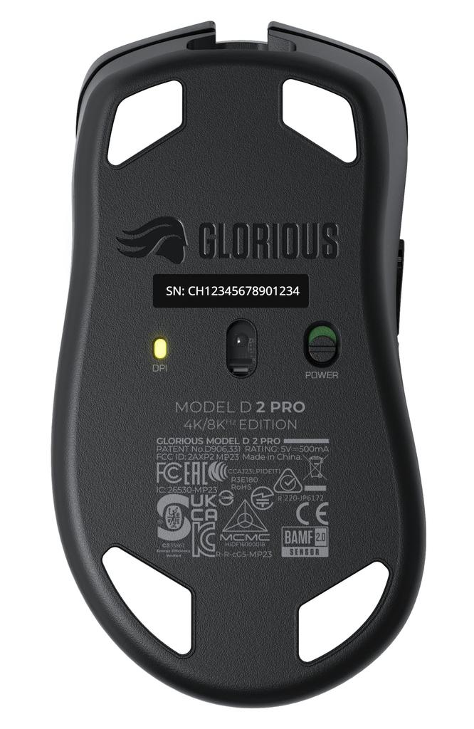 Glorious MODEL D 2 PRO High Polling Wireless and Wired Ergonomic Gaming MS697 4k/8kHz Edition, Ultra-Lightweight 62g, Durable, Rate, 2.4G Compatible,