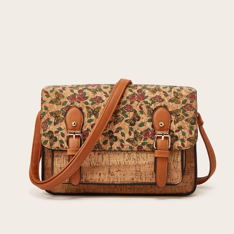 Large Capacity Single Shoulder Crossbody Bag Printed Bag Women's Retro Ethnic Style Messenger Bag