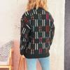 Women's Casual Cute Style Colorful Striped Plaid Contrast Color Knitted Pullover Sweater