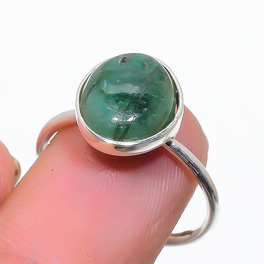 

Green Jade Gemstone 925 Sterling Silver Jewelry Ring Size Adjustable GK-5545