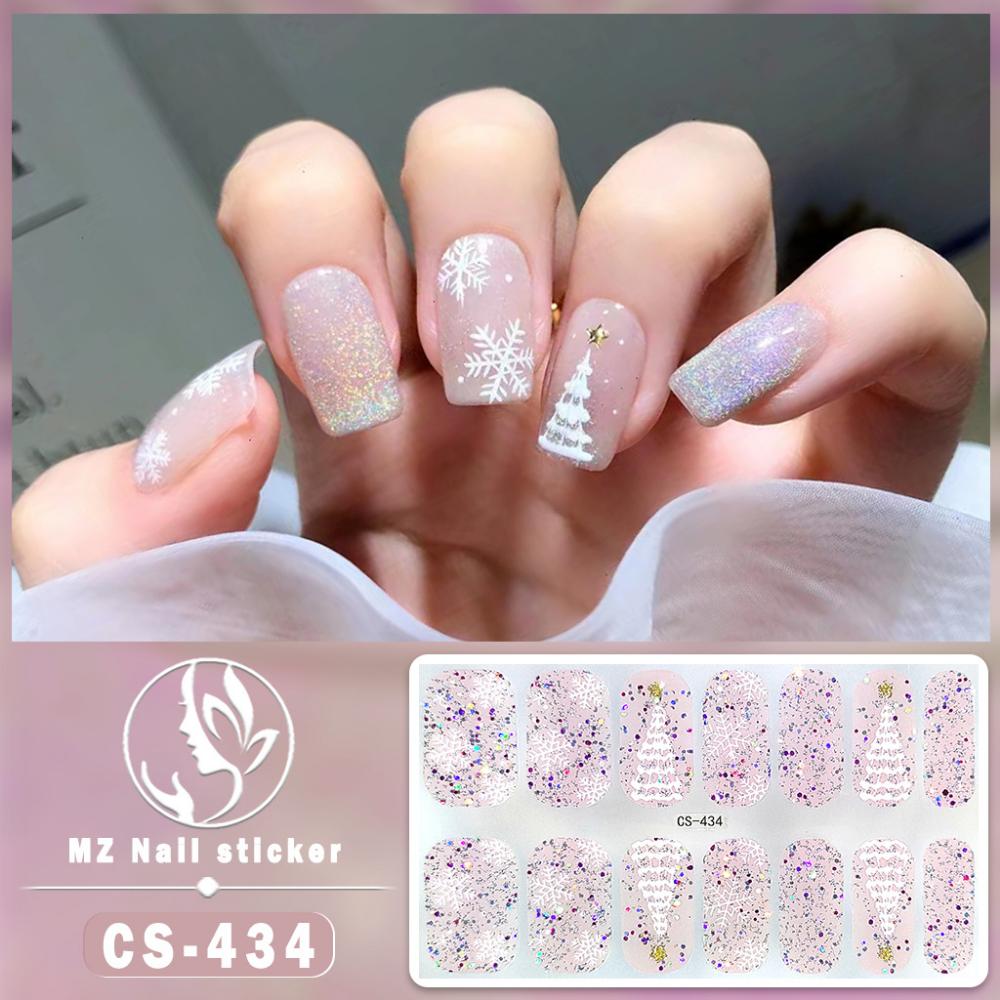 Christmas Waterproof No-bake Gel Nail Polish Film Full Sticker European and American Style Nail Film Sticker Nail Film Sticker