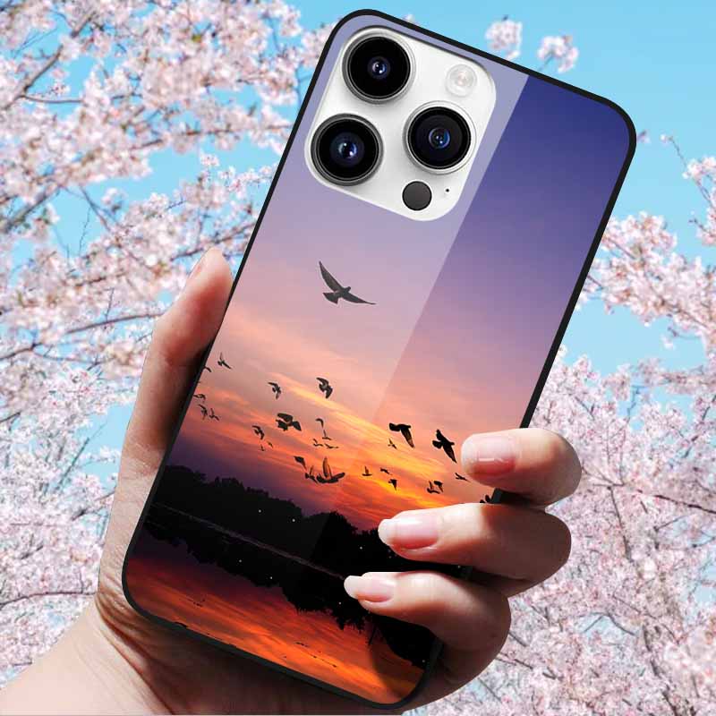 For iPhone 16 Pro Max Case Tempered Glass Hard Fashion Cover Soft Bumper for iPhone 16 Pro Phone Shell Capa iPhone 16 Plus Cases