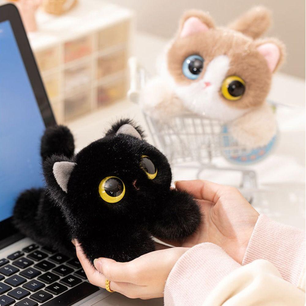 Soft Big Eyes Cat Plush Toy Cute Siamese Cat  Plush Doll Simulation Cat Plush Doll  Home Decoration