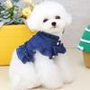 Small and Medium-sized Pet Cute Thin Denim Chest Back Cat Dog Clothing In Spring and Summer