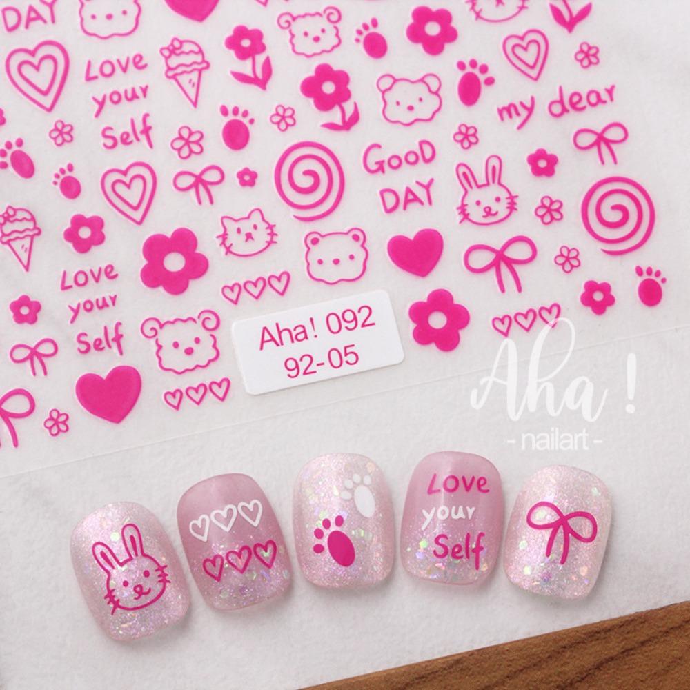 

Graffiti Animal Graffiti Nail Decals Bowknot Graffiti Nail Decorations Girls gold-A3