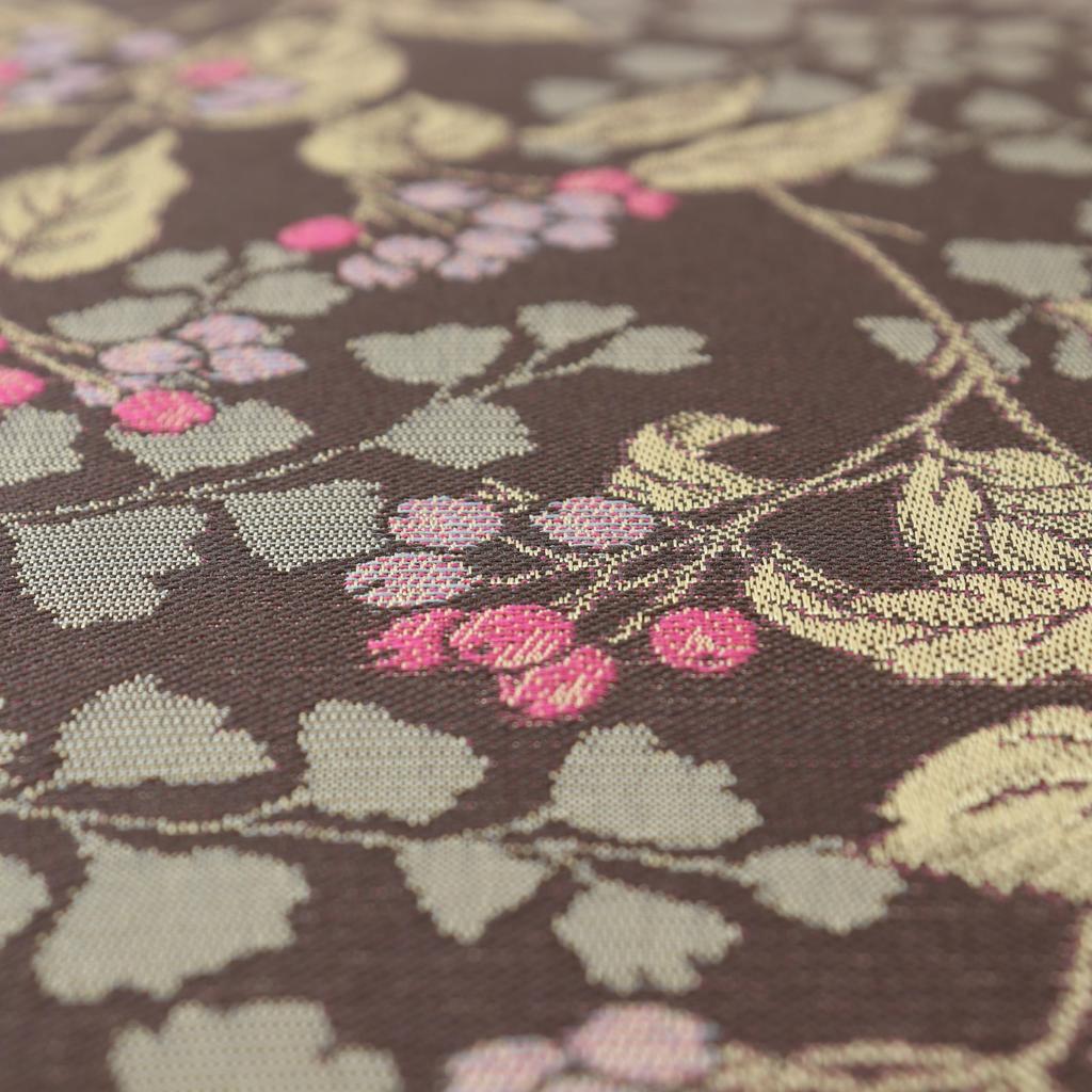 Kawashima Selkon Cushion Juneberry Made in Natural Cover, Brown, 45x45cm, LL1019, Japan, Washable, Botanical,