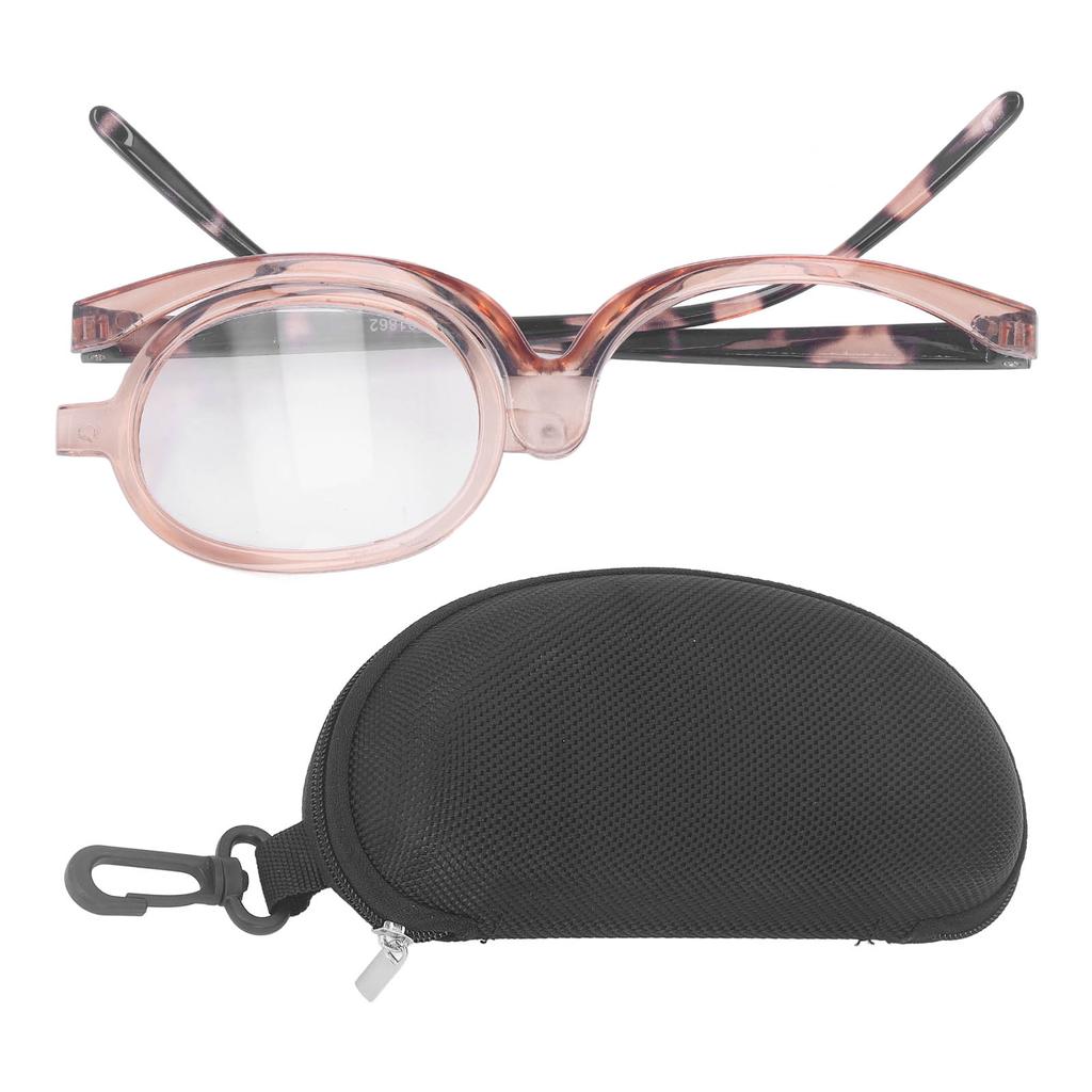Make-up Leser Hautfreundlich Klapplinse Vergrößerungs-Make-up-Brille Brille mit Etui Transparent