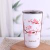 Steel Insulated with lid Cherry Blossom Coffee Tumbler Vacuum Flask Thermos Cup Water Bottle