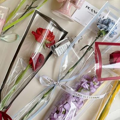 50PCS Transparent Flower Packaging Bag Package Supplies Waterproof Wrapping Paper Plastic Bag Bouquet Packing Material