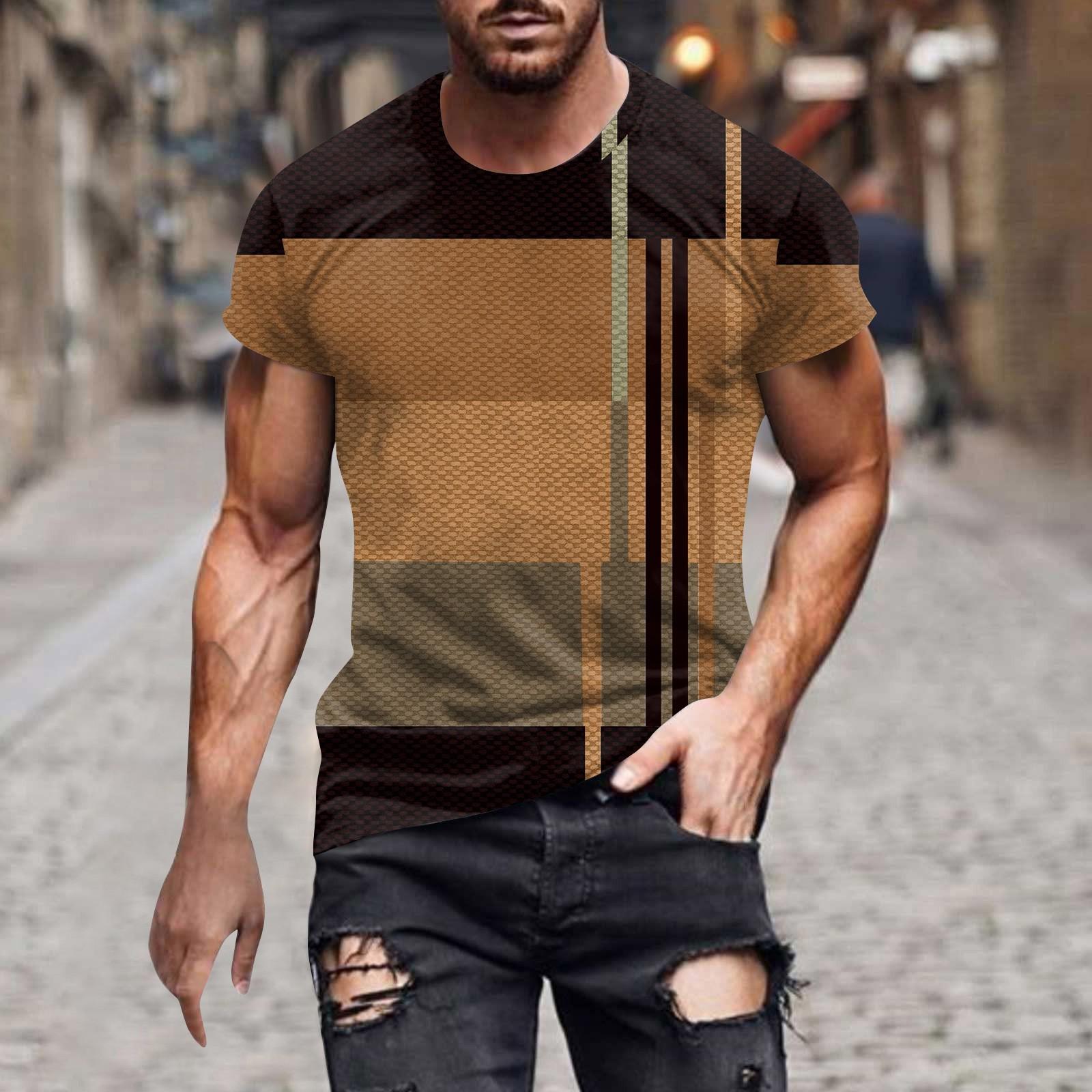 

Мужская летняя футболка с принтом, мужской свободный повседневный топ с коротким рукавом XXXXXL жёлтый