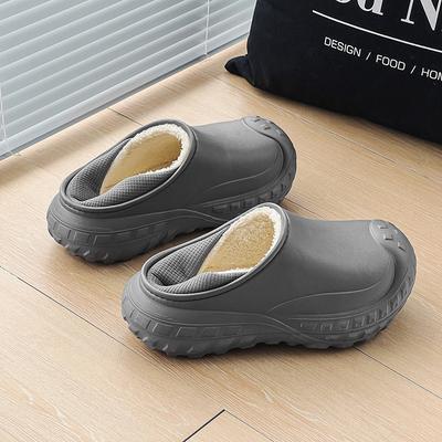 Winter New Thickened Heightening Cotton Shoes Non-slip Niche Velvet Outdoor Cotton Slippers Men's Shoes Large Size